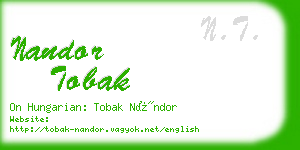 nandor tobak business card